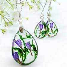 Great savings & free delivery / collection on many items. Amazon Com Sterling Silver Real Flower Jewellery Set Lavender And Moss Pendant And Earrings Resin Jewelry Handmade