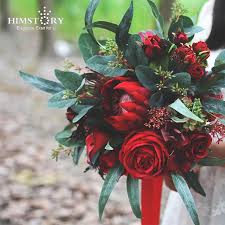 Cheap wedding bouquets, buy quality weddings & events directly from china suppliers:romantic bridal bouquets burgundy rose berry handmade artifical flower bouquet wedding bridesmaid ramo novia bouquet enjoy free shipping worldwide! Janevini Vintage Wedding Bouquets Dark Red Bridal Roses Artificial Boho Silk Flower Bouquet De Mariage Bride Wedding Accessories Buy At The Price Of 61 52 In Aliexpress Com Imall Com