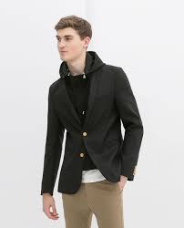 Man's stylish detachable hooded slim 2 button casual blazer jacket. Adding A Blazer And Layering With A Hoodie To Fit Personal Style Man Blazer Zara Blazer