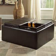 Kick up your feet and rest them on top of one of these ottomans. Cocktail Storage Ottoman With 4 Trays Dark Brown Faux Leather Walmart Com Walmart Com