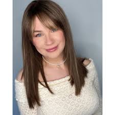 Faith Lace Top Remy Human Hair Wig- Dark Brown with Golden Highlights