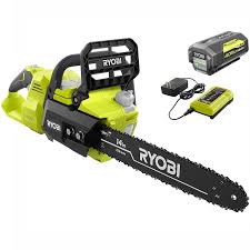 Black And Decker 40v Battery Charger Ryobi 14 In 40 Volt Brushless Lithium Ion Cordless Chainsaw 4 Ah Battery And Charger Included Ry40530 With Images Cordless Chainsaw Ryobi Chainsaw