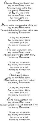 Pay me my money down lyrics. Pay Me My Money Down