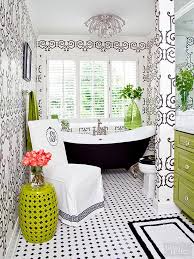 An interesting octagonal wallpaper design which will give the effect of tiling when hung. Bathroom Wallpaper Ideas Better Homes Gardens
