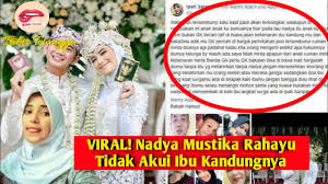 Meskipun sebelumnya sudah pernah melamar resmi nadya mustika rahayu setelah jalani taaruf dan dua kali bertemu, namun rizki tak memberitahu kapan akan dilangsungkan pernikahan. Viral Nadya Mustika Rahayu Tak Akui Ibu Kandungnya Youtube