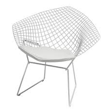 Harry bertoia for knoll, diamond chair, wire base, original blue fabric upholstery, c.1960s, two original labels to bottom Bertoia Diamond Outdoor Armchair Knoll