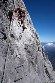 Zugspitze Wetterstein Germany Klettersteig Photo Mountaineering Climbing Zugspitze Rock Climbing