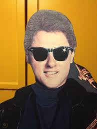 Vintage BILL CLINTON Saxophone Cardboard Cut Out Life Size Stand Up 1993  Hillary
