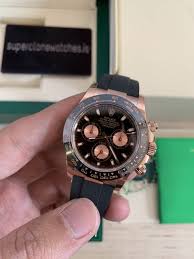 Rolex Daytona Clone with Oysterflex & Rose Gold case Black Dial