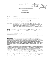 I ' City of Alexandria, Virginia