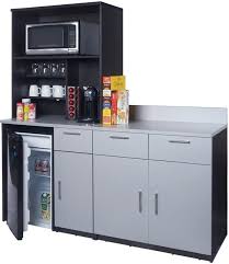 Coffee Break Lunch Room Fully Assembled Ready To Use 3 Pc Take A Break Model 2185 Color Espresso Silver Metallic Coffee Kitchen Break Room Pantry Cabinet