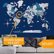 Shop items you love at overstock, with free shipping on everything* and easy returns. Home Decor 3d Wood World Map Aqua Color Wall Art Large Wall Decor World Travel Map