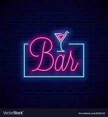Bar Neon Sign Neon Banner Cocktail Bar On Wall Vector Image Neon Signs Neon Bar Signs Neon Words