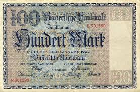 1922 Germany Bavaria 100 Mark Banknote Bank Notes Banknote Collection Coins