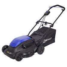 This battery lawn mower is our top choice if you want the convenience of an electric mower without the hassle of a cord. Kobalt Electric Lawnmower 10 A 16 In Blue And Black 2501703 Rona