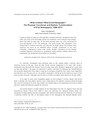 Citing newspapers in apa (american psychological association) style is a critical procedure within the paper writing process. Pdf What Is News What Is The Newspaper The Physical Functional And Stylistic Transformation Of Print Newspapers 1988 2013 International Journal Of Communication 11 3519 3540