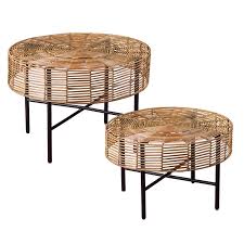 Mandria Wicker 2 Piece Side Table Set In 2020 Patio Table Set Wicker Table Table
