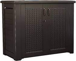 Whether you have an expansive garden or a modest courtyard, your outdoor living space should feel like an extension of your home—with quality furniture, plush cushions, and luxurious furnishings. Amazon Com Rubbermaid Extra Large Decorative Patio Storage Weather Resistant Outdoor Storage Cabinet Dark Teak Garden Outdoor