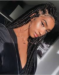 Singles Black And Blue Braids Box Braids Boxbraids Protective Styles Singles Hair Extensions Coiffure Braids Coiffure Coiffure Cheveux Crepus