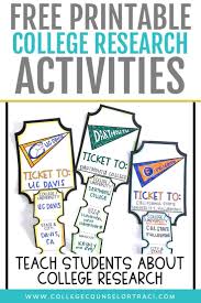 Free Printable College Research Activity Get Your Students Researching And Learning About Different C College Activities College Information College Counselor