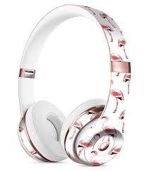 The All Over Pink Flamingo Pattern Full Body Skin Kit For The Beats By Dre Solo 3 Wireless Headphones Cute Headphones Wireless Headphones Headphones