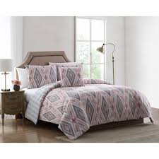 This plush comforter is ideal for colder months and can even be used as a cozy addition to your east urban home duvet cover sets will provide a fresh feeling throughout the night giving you a good. Asher Home Daria Pink And Grey Tribal Print Comforter Set On Sale Overstock 25739619