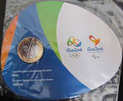 Valor atualizado no catálogo novo de 2018. Moeda 1 Real Em Cartela Olimpiadas Rio 2016 Vela