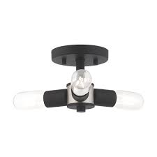 51137 04 Livex Lighting Copenhagen Three Light Flush Mount Black Finish Walmart Com Walmart Com