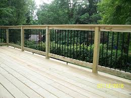 Black Aluminum Deck Railing Baluster Standard Deck With Pressure Treated Handrail Black Aluminum Balusters Diy Pergola Deck With Pergola Treated Wood Deck