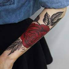 Forearm Red Rose Tattoo Kirmizi Gul Kol Dovmesi Tattoo Kol Dovmesi Dovme