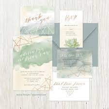 Modern Wedding Invitation Suite With Geometric Shapes Copper And Watercolor Pre Geometric Wedding Invitation Wedding Invitation Kits Wedding Invitation Sets