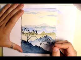 Just look around and draw what you see. How To Paint Mountains Landscape Watercolor Painting Easy Step By Step Tutorial Sky Tree