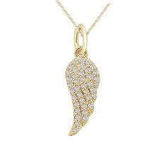 Diamond Angel Wing Pendant In Yellow Gold Diamond Angel Wings Angel Wing Pendant Pendant