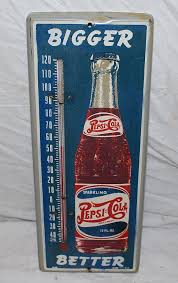 Pepsi Cola Antique Thermometer Old 1940 Vintage Soda Pop Beverage Drink Advertising Sign Bigger Better Sparkling Pepsi Cola Pepsi Vintage Pepsi Cola Pepsi