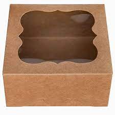 Amazon Com One More 6 X6 X3 Brown Bakery Boxes With Pvc Window For Pie And Cookies Boxes Small Natural Craft Paper Box 6x6 Bakery Boxes Cookie Box Pvc Windows