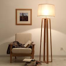 Simple Modern American Creative Wood Floor Lamp Wood Tripod Lamp Wood Lamp Four Fabric Lamp Living Roo Wood Floor Lamp Lamps Living Room Tall Living Room Lamps