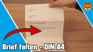 Ein din a4 blatt hat die größe: Brief Falten Din A4 Fur Den Briefumschlag Youtube