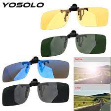 Yosolo Car Driver Goggles Anti Uva Uvb Polarized Sun Glasses Driving Night Vision Lens Clip On Sunglass Clip On Sunglasses Car And Driver Accessories Discount