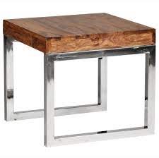 Gerade bei tischen aus holz sind die materialeigenschaften recht unterschiedlich. Finebuy Beistelltisch Massiv Holz Sheesham Wohnzimmer Tisch Metallgestell Couchtisch Landhaus Stil Dunkelbraun 45 Cm Natur Produkt