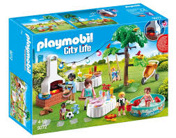 Playmobil modern house building set. Playmobil 9272 Casa Moderna Fiesta En El Jardin Con 6 Figuras Barbacoa Y Mas Brico Reyes