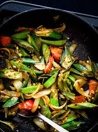 Lady finger recipe ingredients vegetable oil for frying 1/2 cup (bhindi) lady finger 400 grams. Okra Stir Fry Ladies Finger Bandakka Theldala Sri Lankan Island Smile