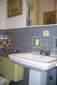 Roberta S Gray And Yellow Bathroom Fixit World Of Tile To The Rescue
