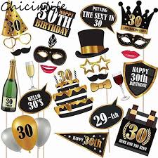 Chicinlife 30th 50th 60th Happy Birthday Photo Booth Prop Anniversary Birthday Party Man Woman Style Gift Funny Decor Supplies Photobooth Props Aliexpress