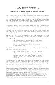 Pdf The Philippine Experience In Abolishing The Death Penalty 1 Commission On Human Rights Of The Philippines Maria Jeneslie Tambo Academia Edu