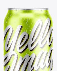 Download 24oz Aluminium Can W Condensation In Can Mockups On Yellow Images Object Mockups PSD Mockup Templates