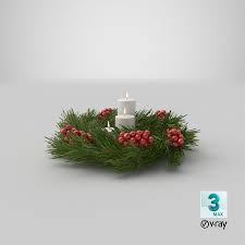 Christmas Wreath With White Candles 3d Model 79 Max Ma C4d Fbx Free3d