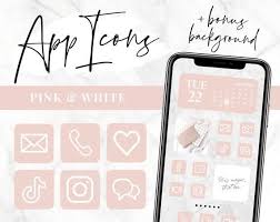 App Icons Ios 14 App Covers Ios 14 Widgets Aesthetic Iphone Home Screen Pink And White Icons Icon Pack Blog Pixie App Covers App Icon Homescreen