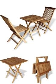 Wooden Balcony Bistro Set Folding Table 2 Chairs Seats Patio Dining Furniture Patio Dining Furniture Balcony Table And Chairs Outdoor Furniture Sets