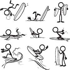 Stickfigures Surfing And Doing Different Actions Stick Figure Drawing Stick Drawings Surf Drawing