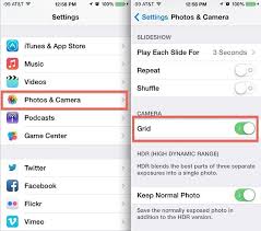 Toggling The Camera Grid Lines On In Ios 7 Must Be Done In The Settings App Rather Than Camera Settings App Ios 7 Camera